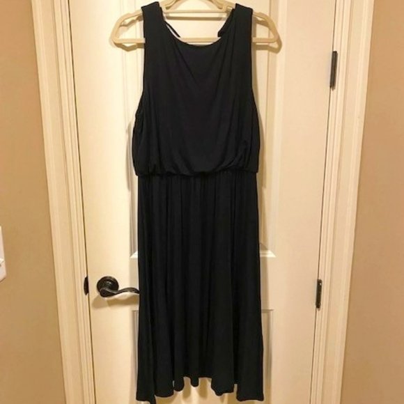 LOFT Dresses Loft Black Midi Dress Poshmark
